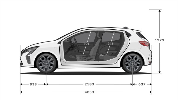 dimensions - modular - Renault Novi CLIO E-TECH FULL HYBRID