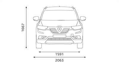 Renault KOLEOS prednje dimenzije
