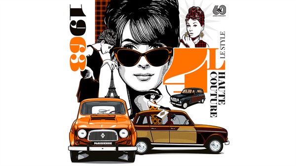 Gregova ilustracija – Renault 4 – visoka moda