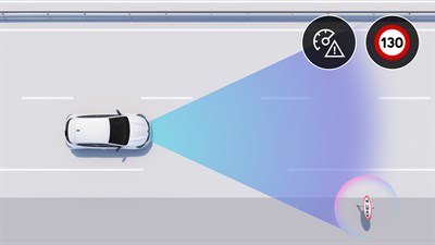 traffic sign recognition with alert - adas - Renault Clio E-Tech full hybrid