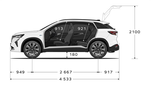  interior dimensions - modular design - Renault Austral full hybrid E-Tech 