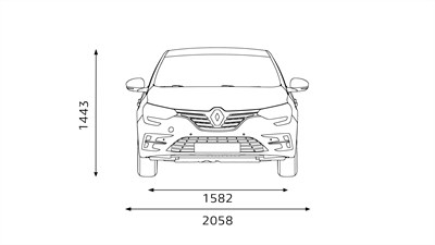 Megane Grandcoupé dimenzije prednjeg dela