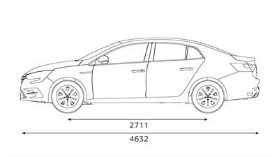 Megane Grandcoupé bočne dimenzije